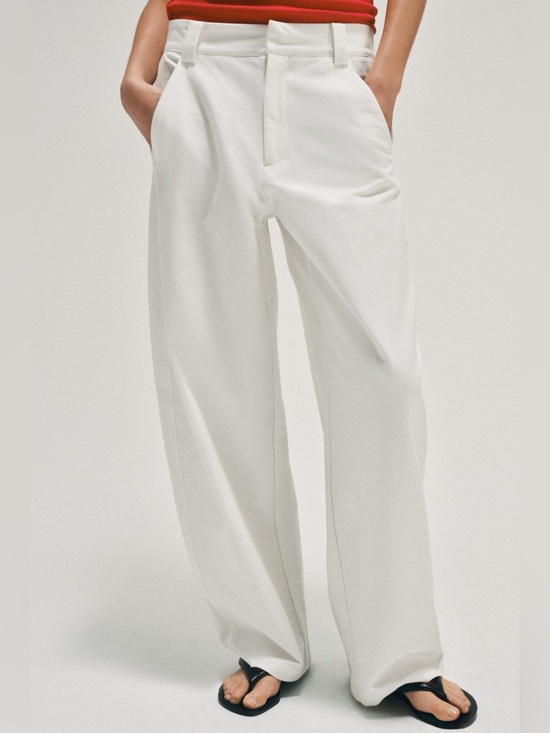 Zara Pants - Zara Barrel Pants Ecru White Low Rise Mid Rise Trousers Women’s Sz XS NEW NWT